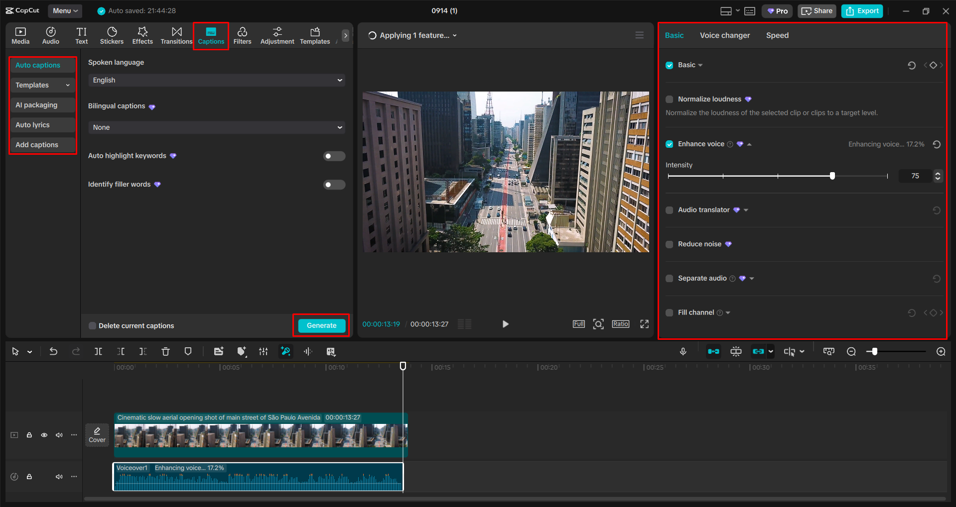 Gamit ang generator ng caption sa CapCut desktop video editor