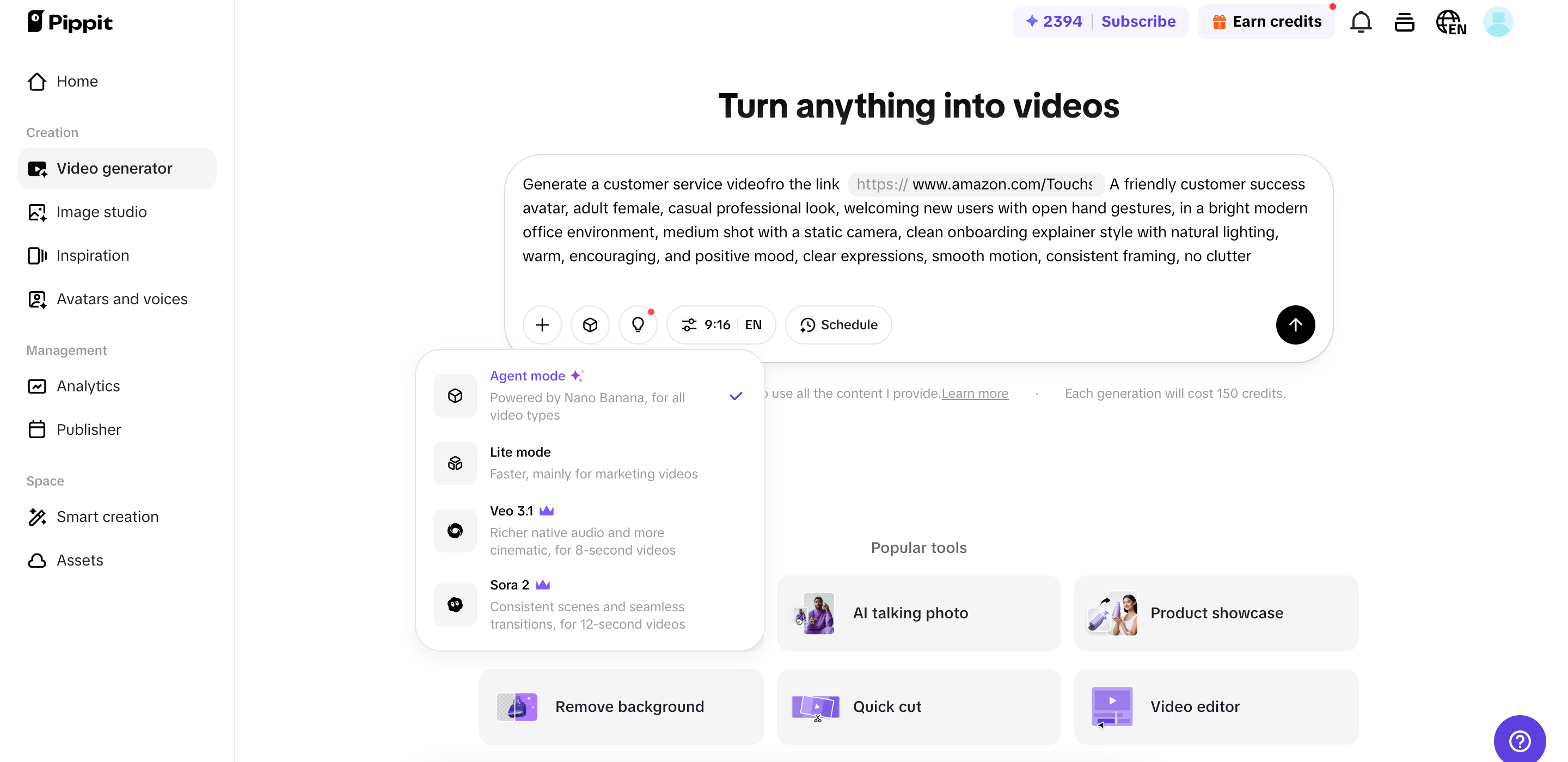 Generate your video