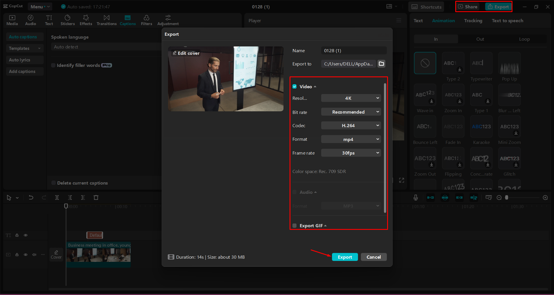 Exporter une vidéo à partir de l' CapCut éditeur vidéo de bureau