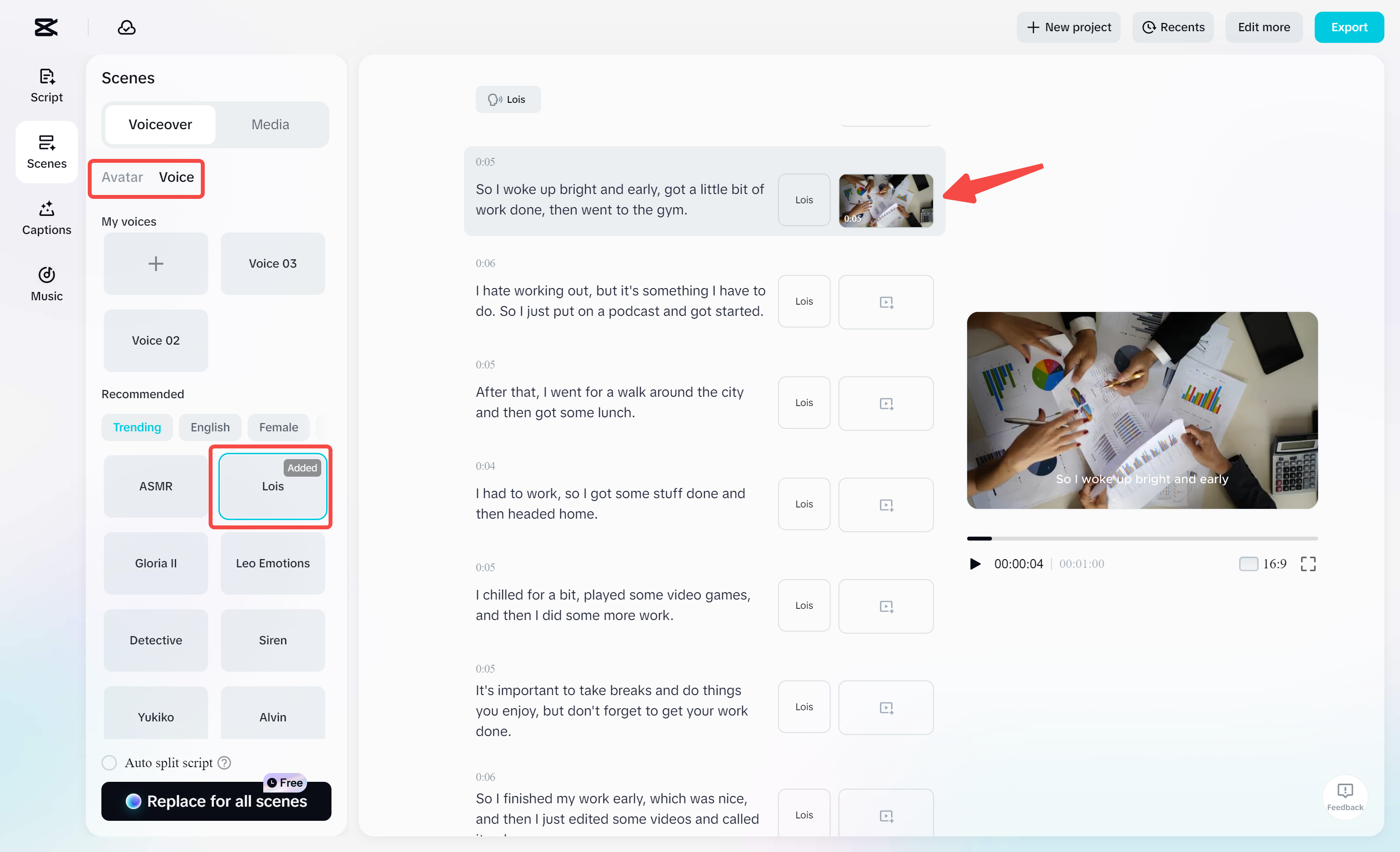 Adding voiceover to clips in the CapCut desktop video editor