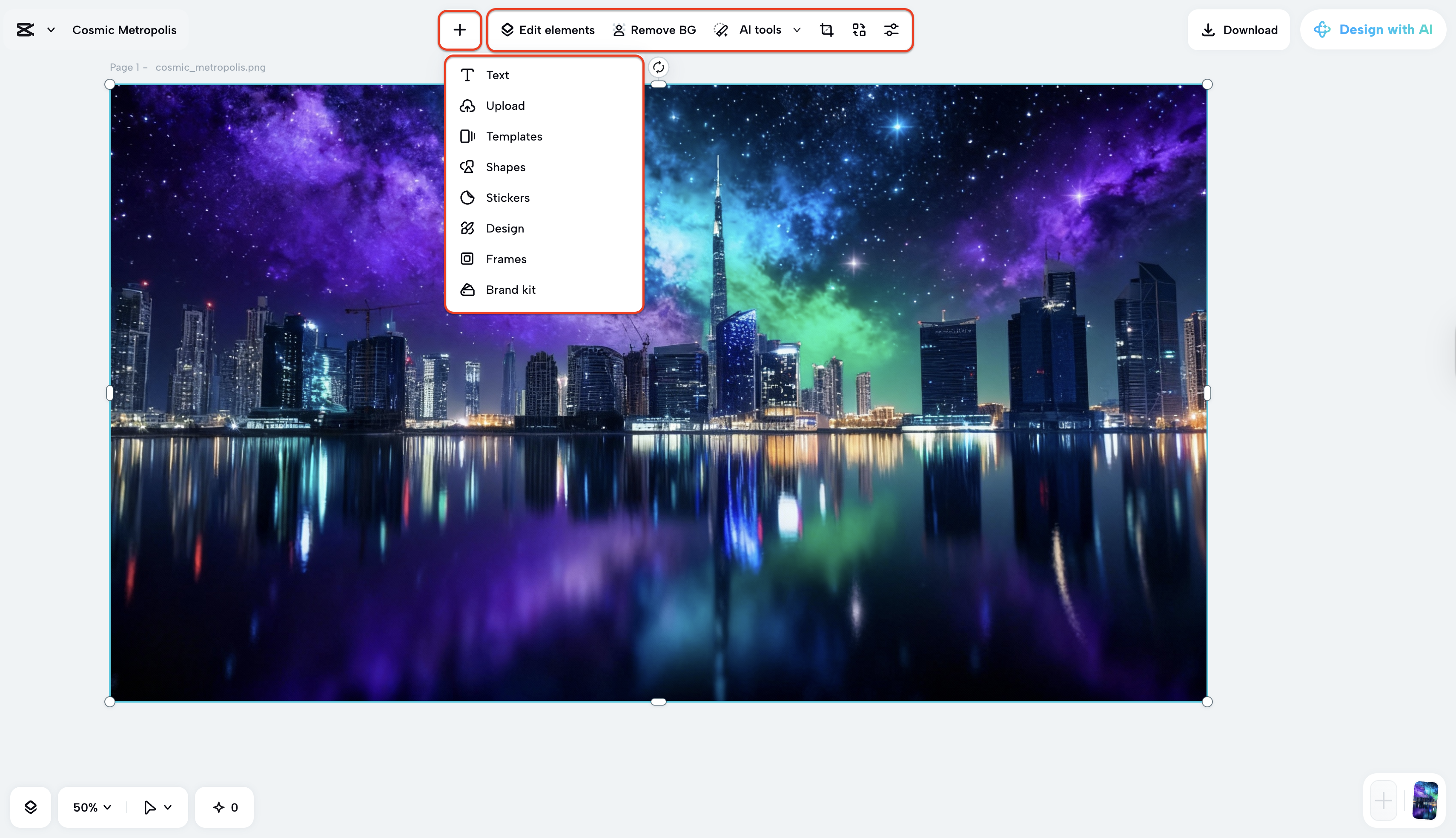 Adjust and edit your fusion image manually