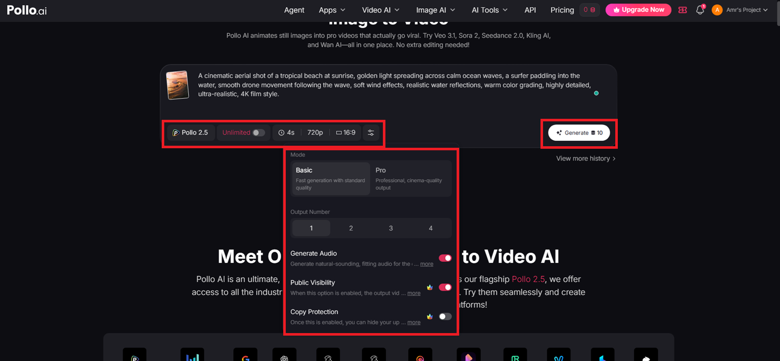 Set your preferences and generate