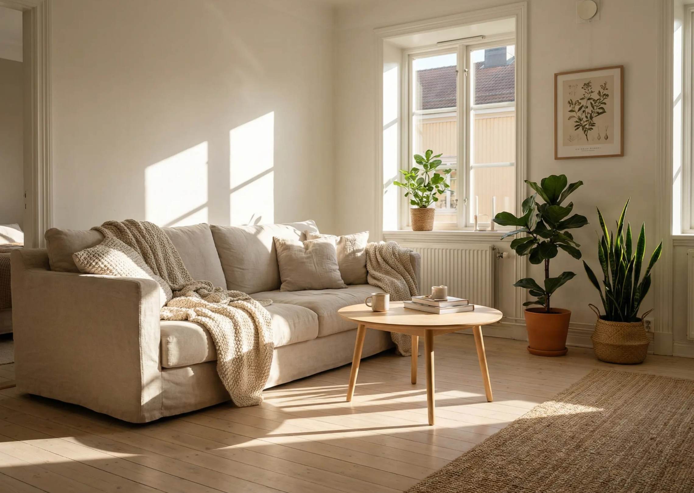 Un salon de style scandinave