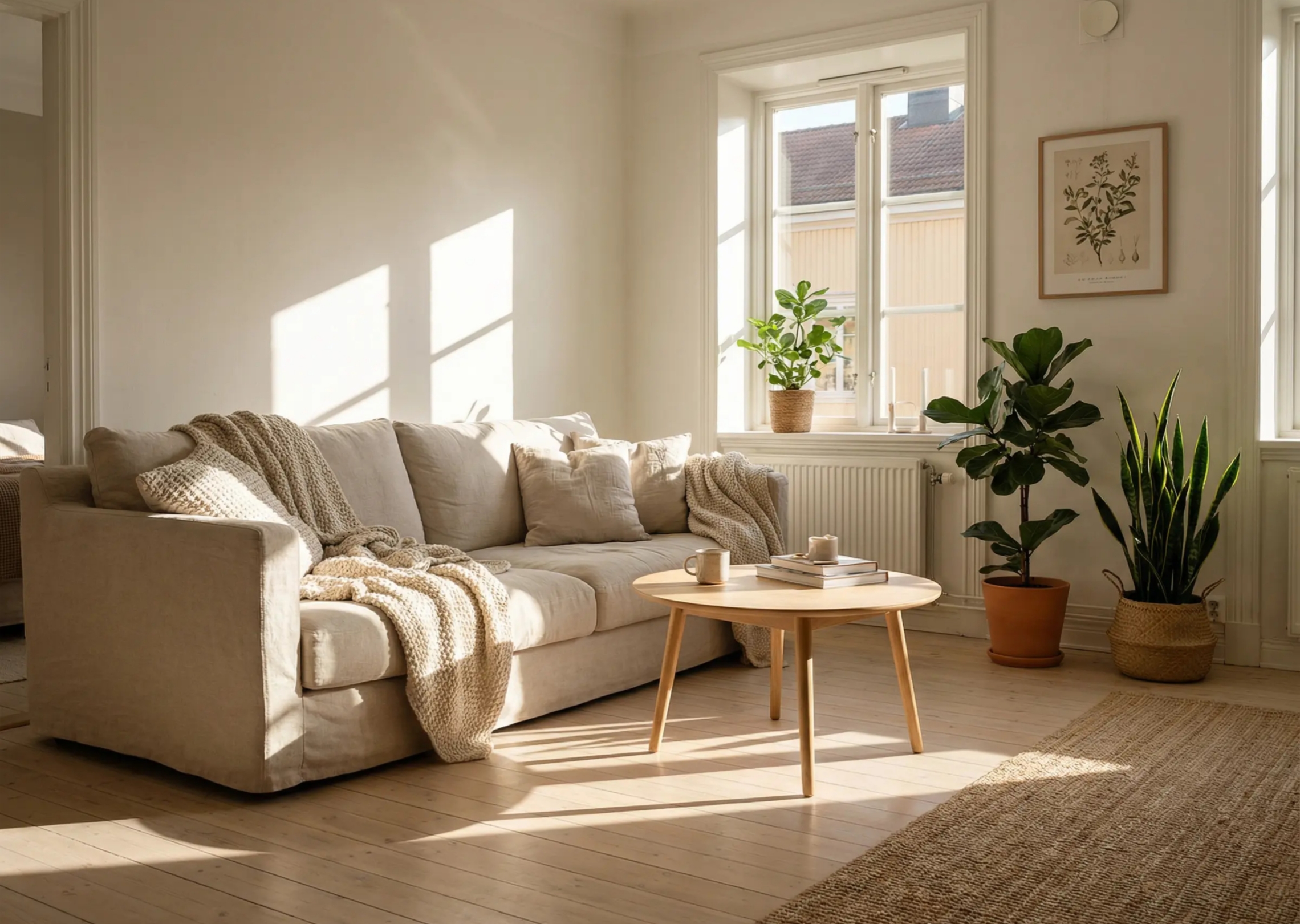 A Scandinavian-style living room