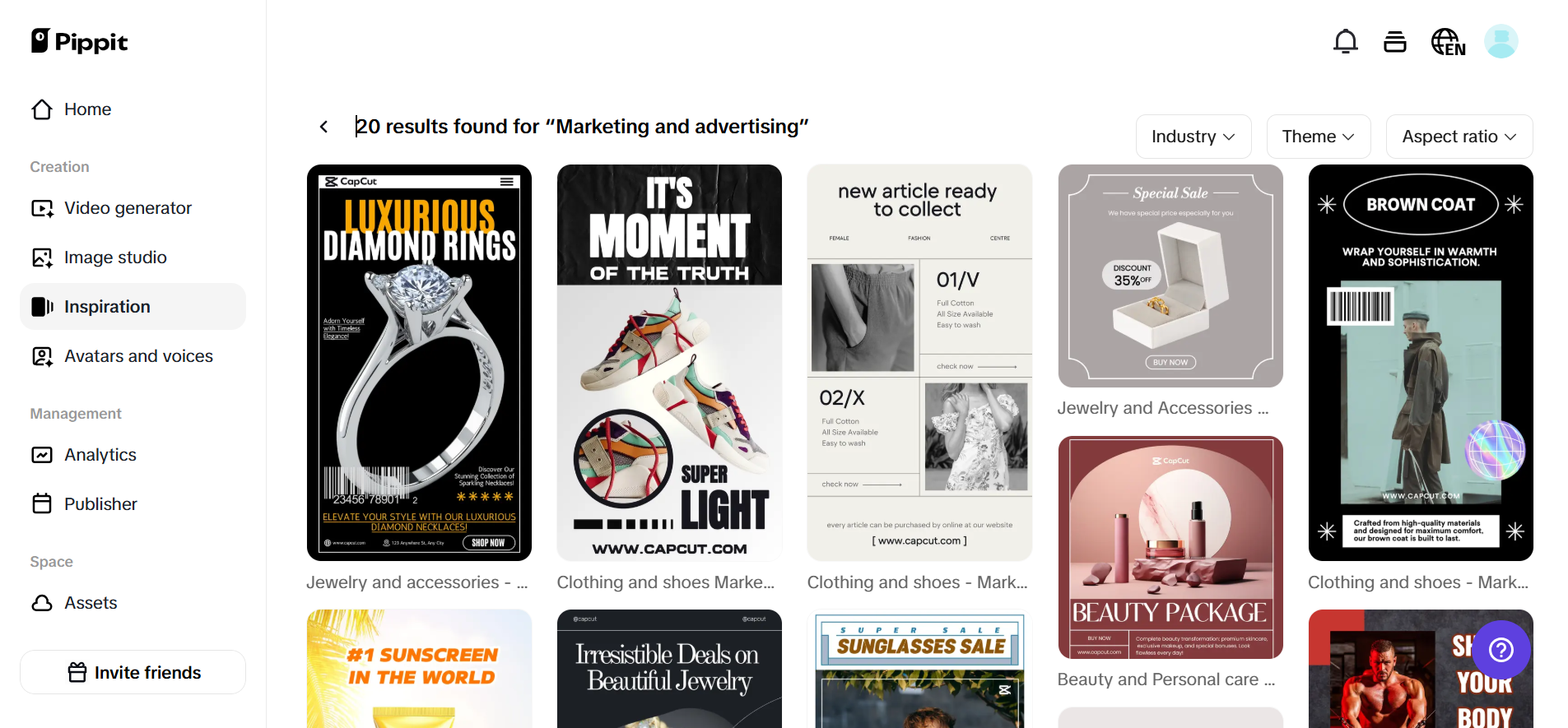 Inspiration: ready-to-use templates