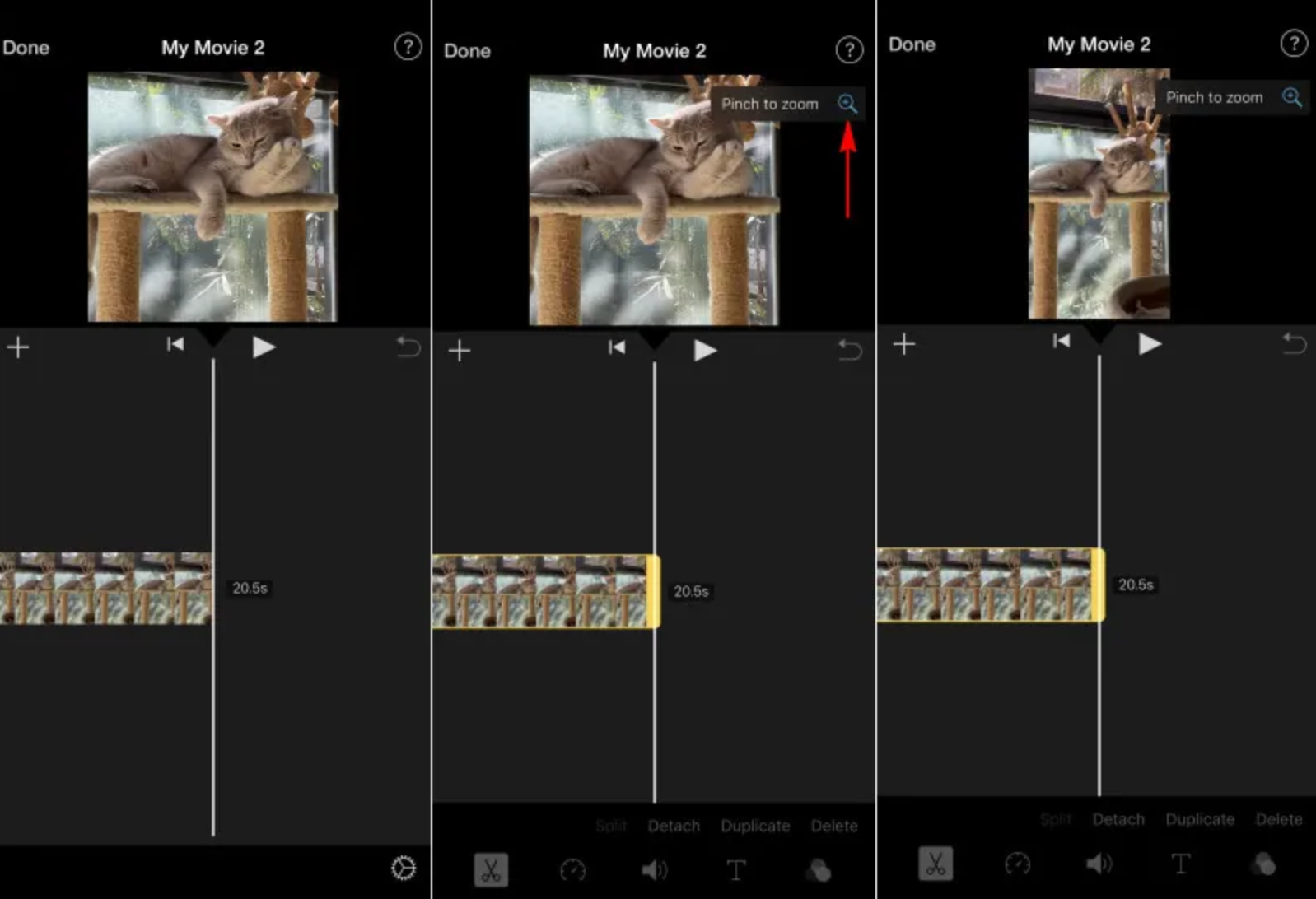 The best way to use the zoom in effect on iMovie's app