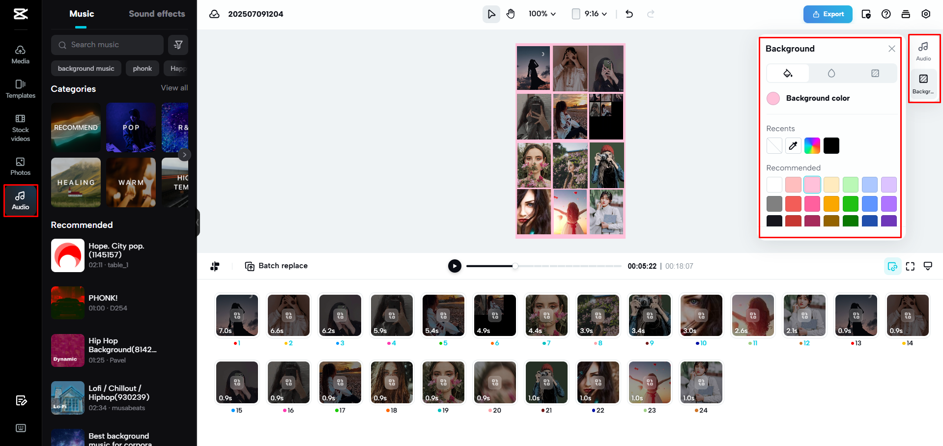 Creating a video collage in CapCut Web