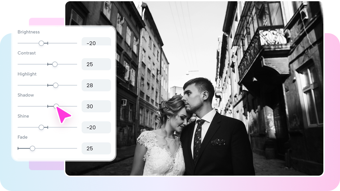 Tools to make a photo black and white with precision