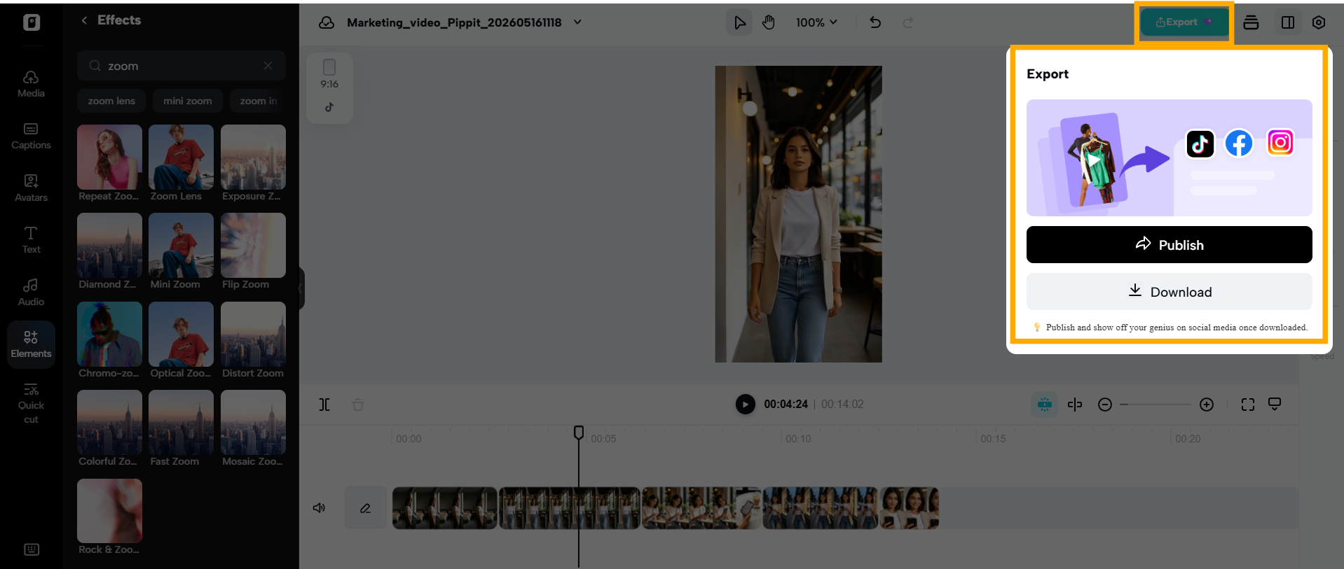 Publishing creator videos across multiple social media platforms