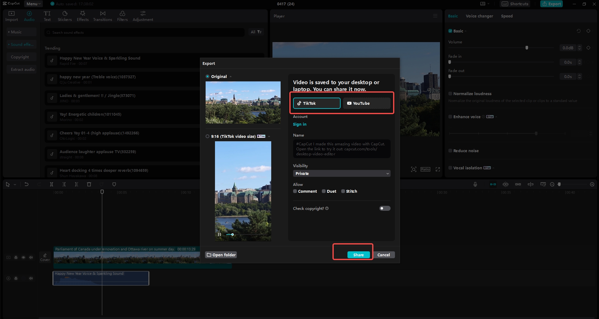 Export your creation
