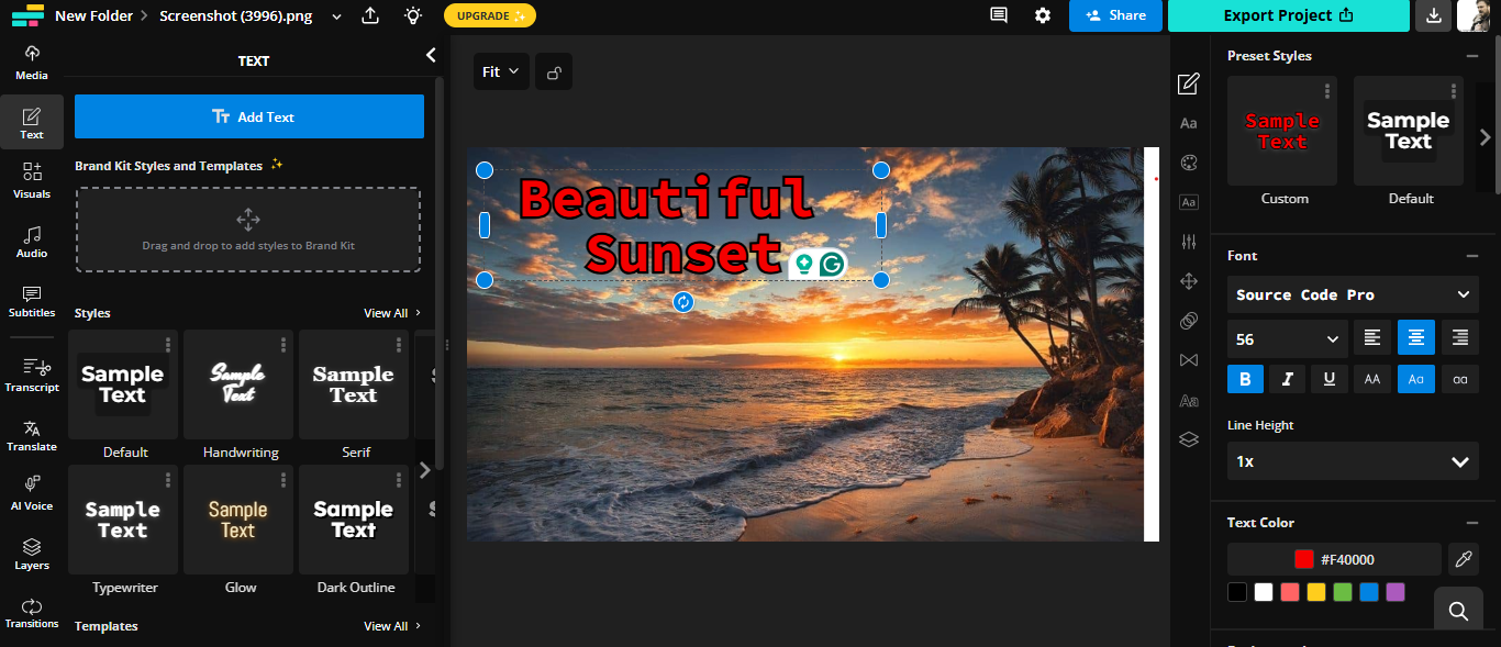 Kapwing interface