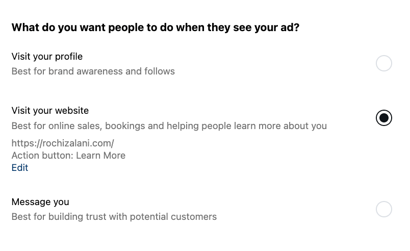 Image showing how to set the audience and budget