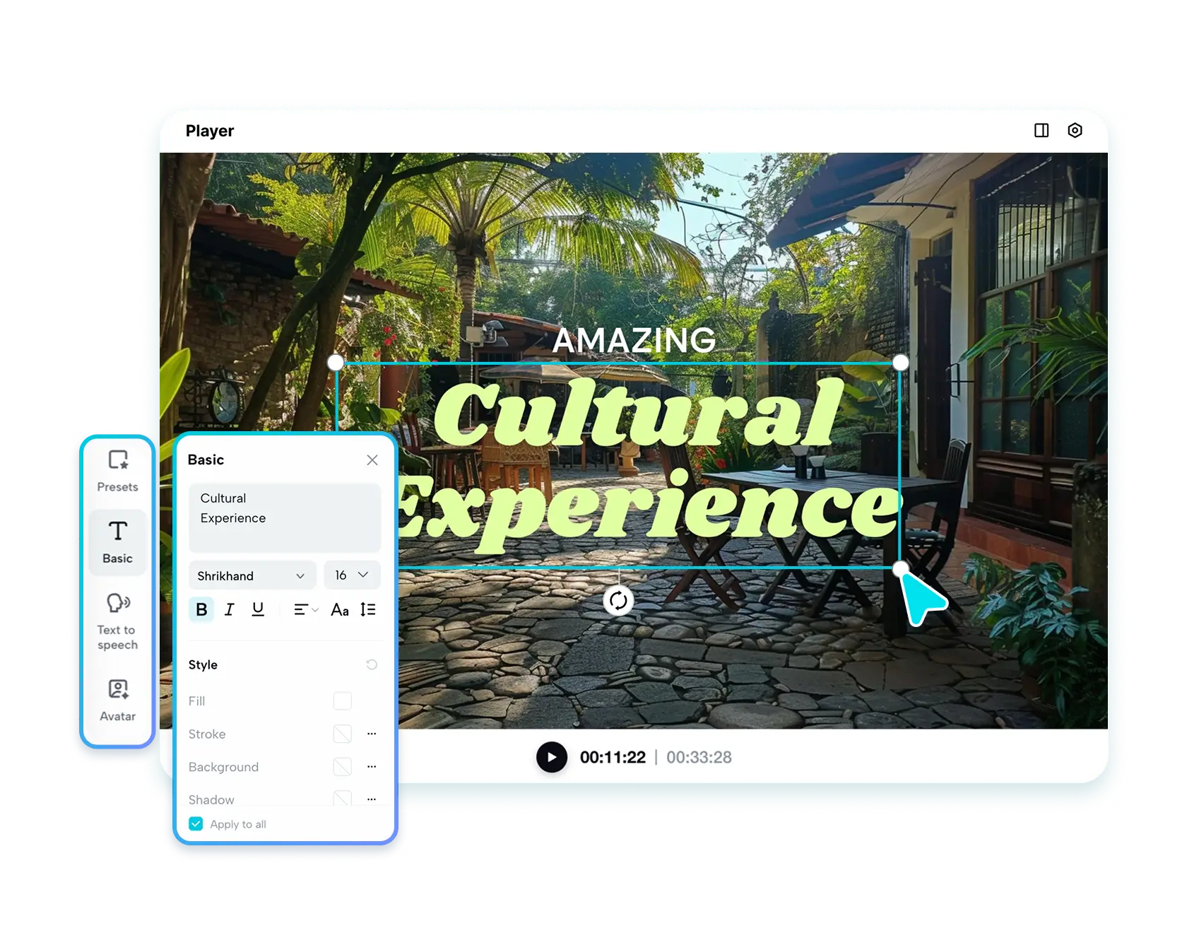 Безкоштовний онлайн-редактор тексту для відео
