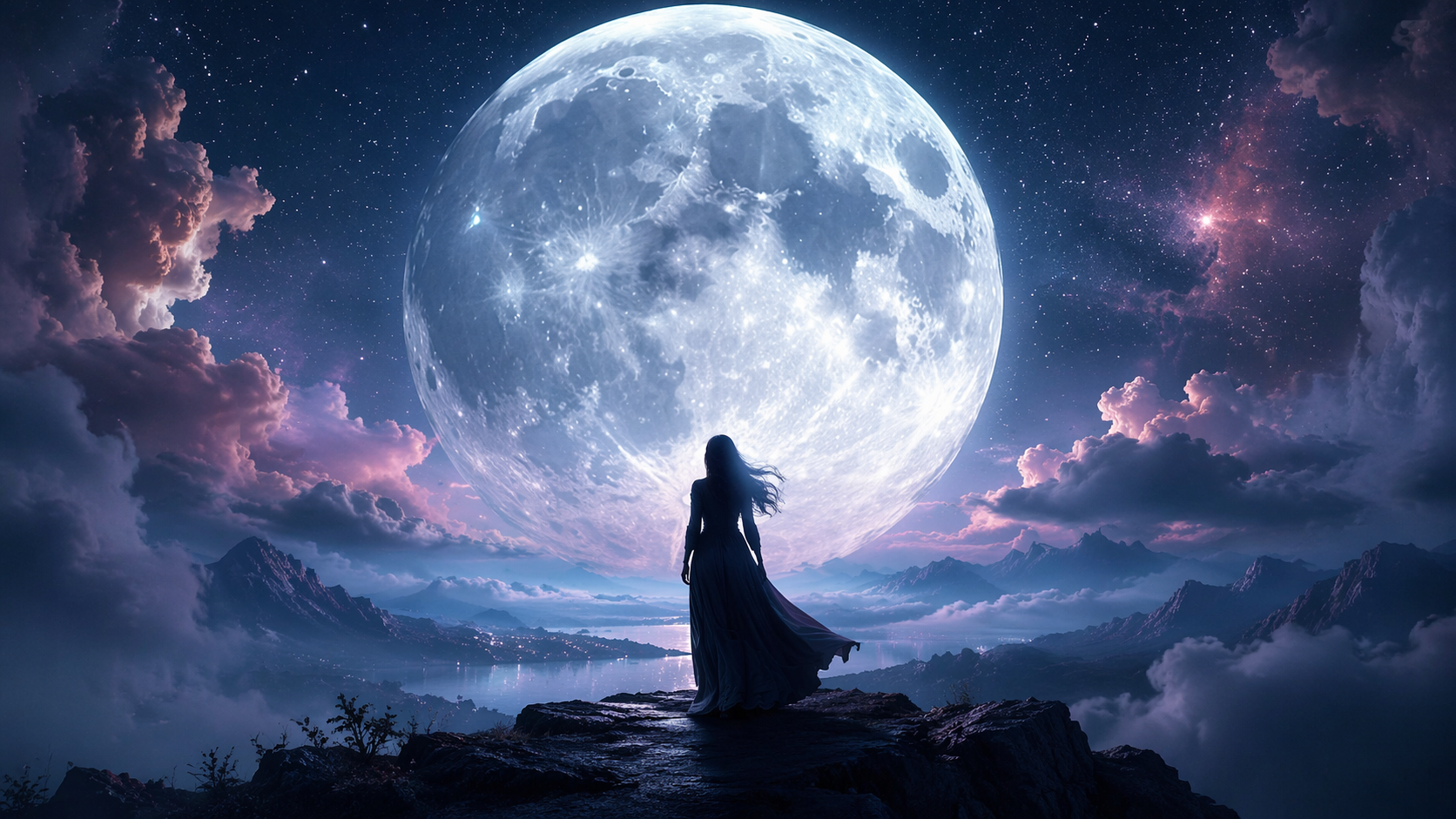Dreamina dodaje księżyc do zdjęcia: Plakat księżycowy Fantasy