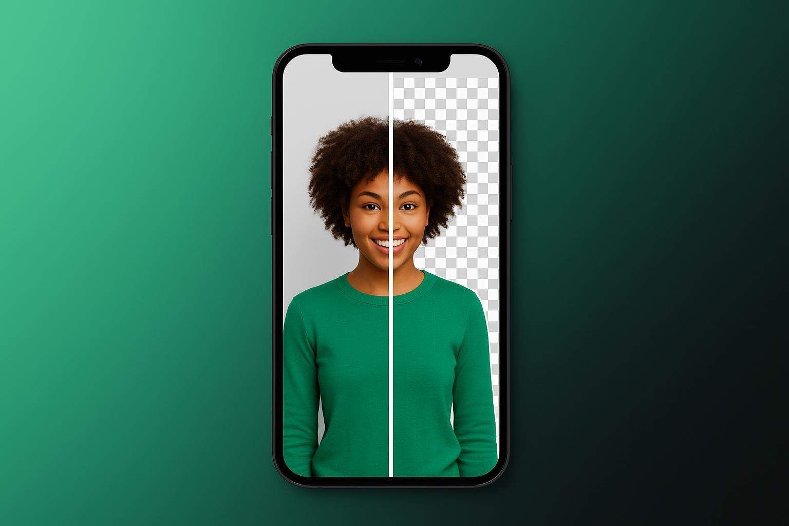 Remove background for Instagram Reels on a phone (before/after cutout)
