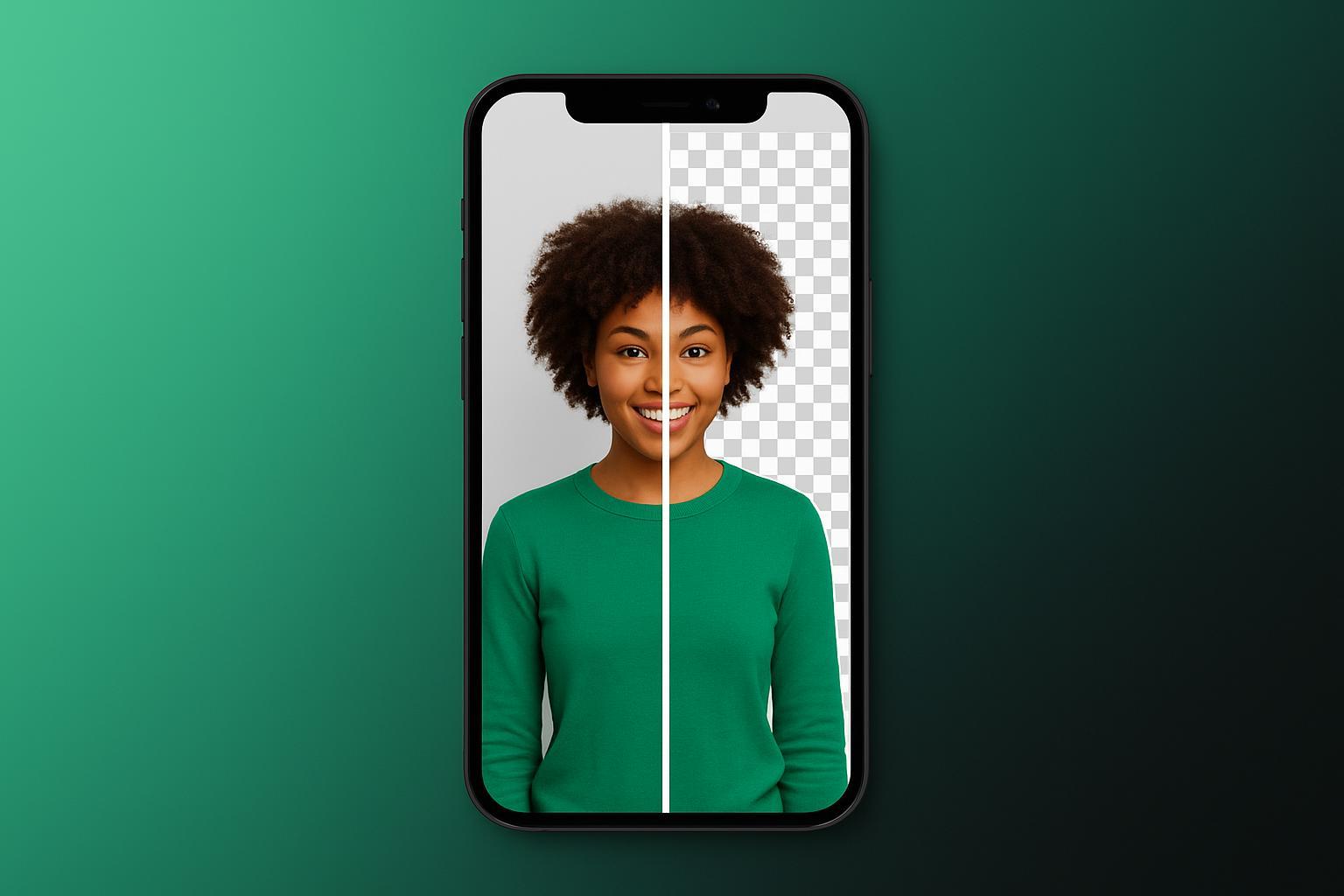 Remove background for Instagram Reels on a phone (before/after cutout)