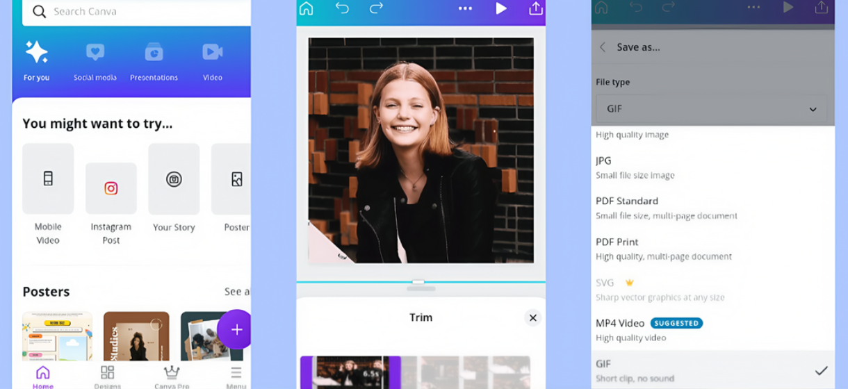 Use Canva to make GIFs