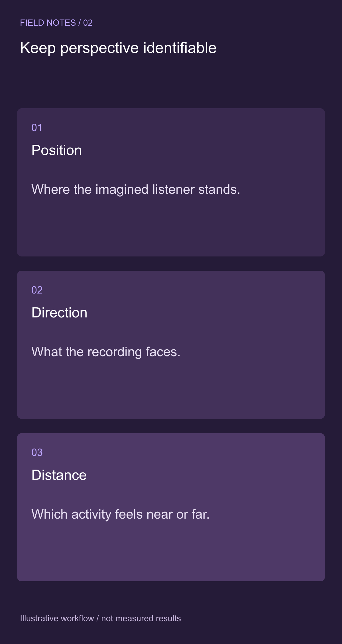 Choose and document a stable perspective — illustrative decision guide