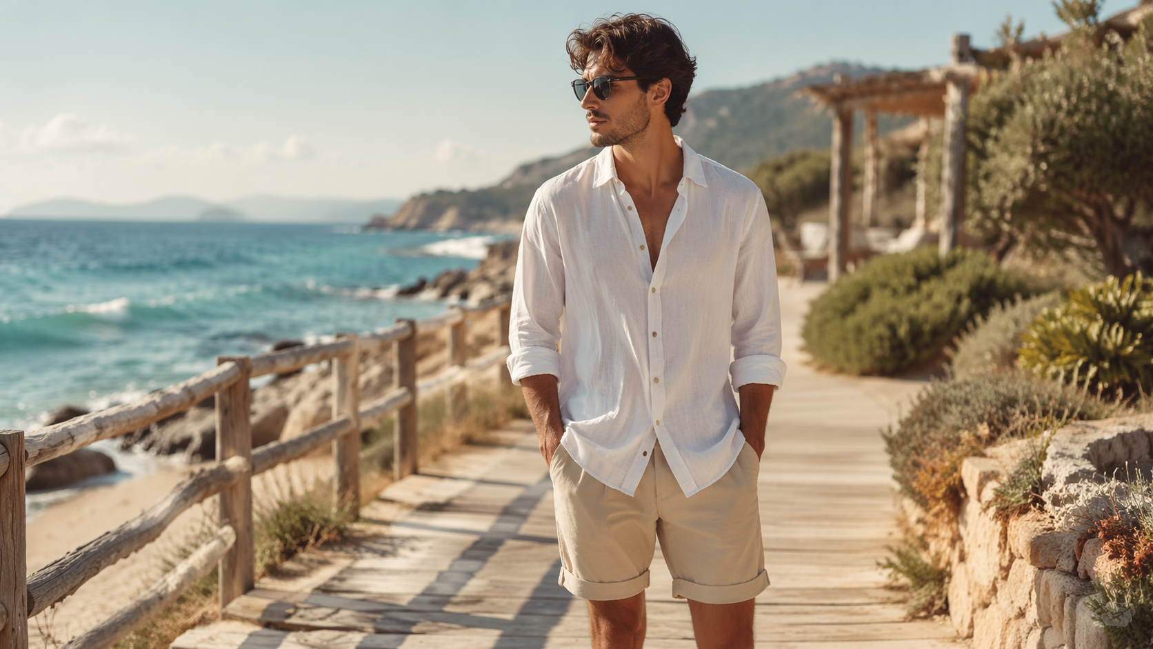 Ang Dreamina summer outfit ay nag-prompt ng agarang halimbawa 1: Breezy Linen Beach Look
