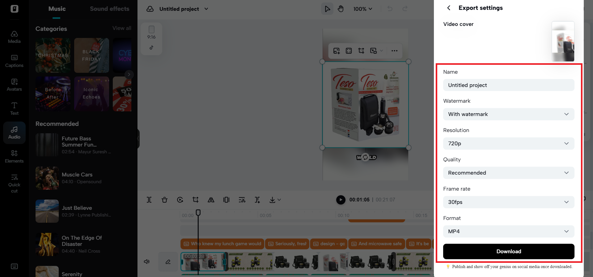 Export your video