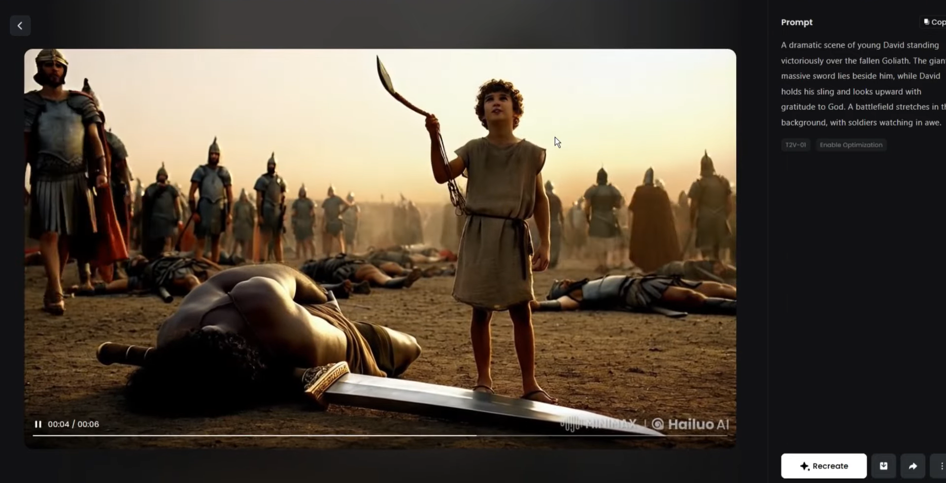 Exporting video in Hailuo AI