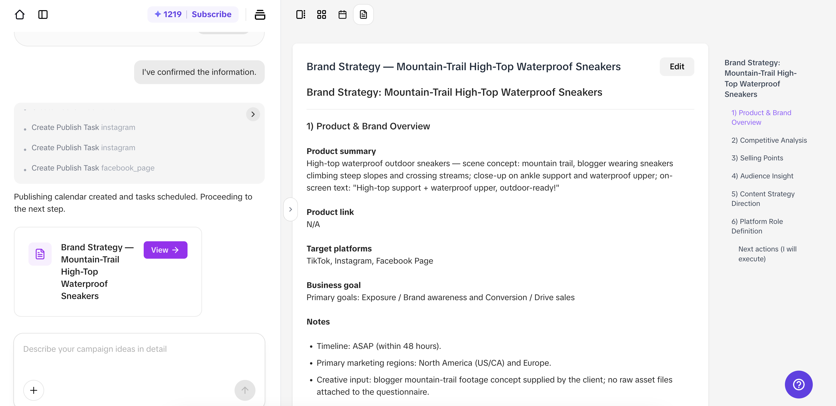 Brand strategy development