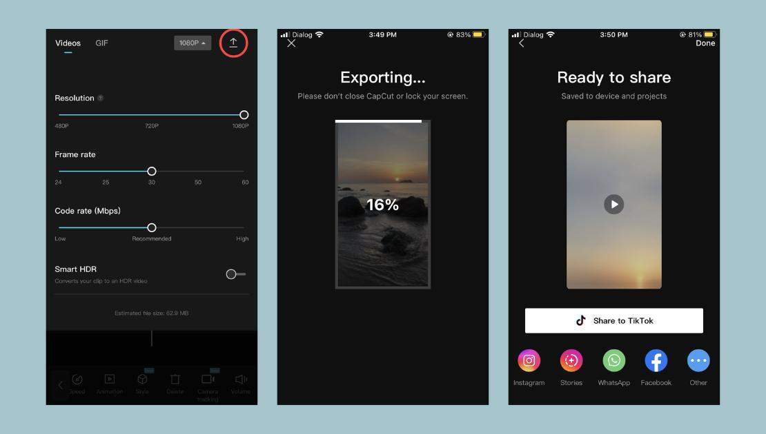 Export and share