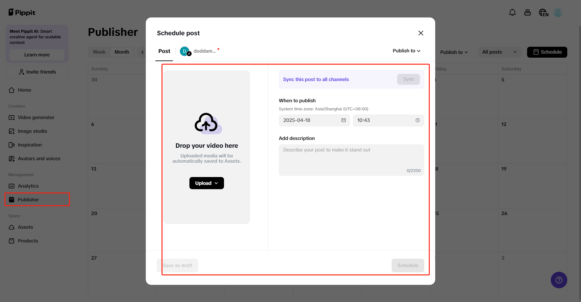 publishing content to socials