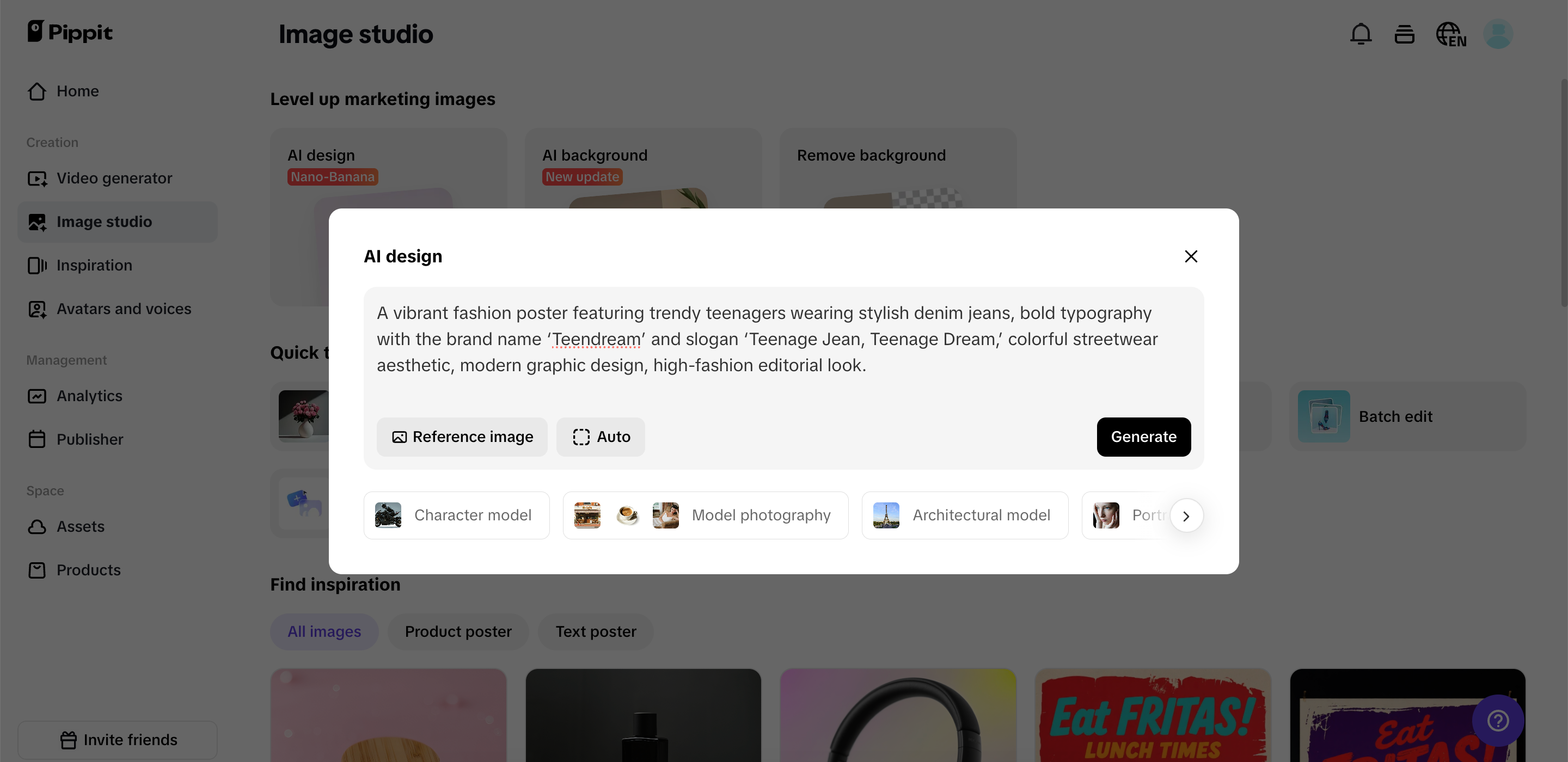 Ilagay ang mga prompt at bumuo