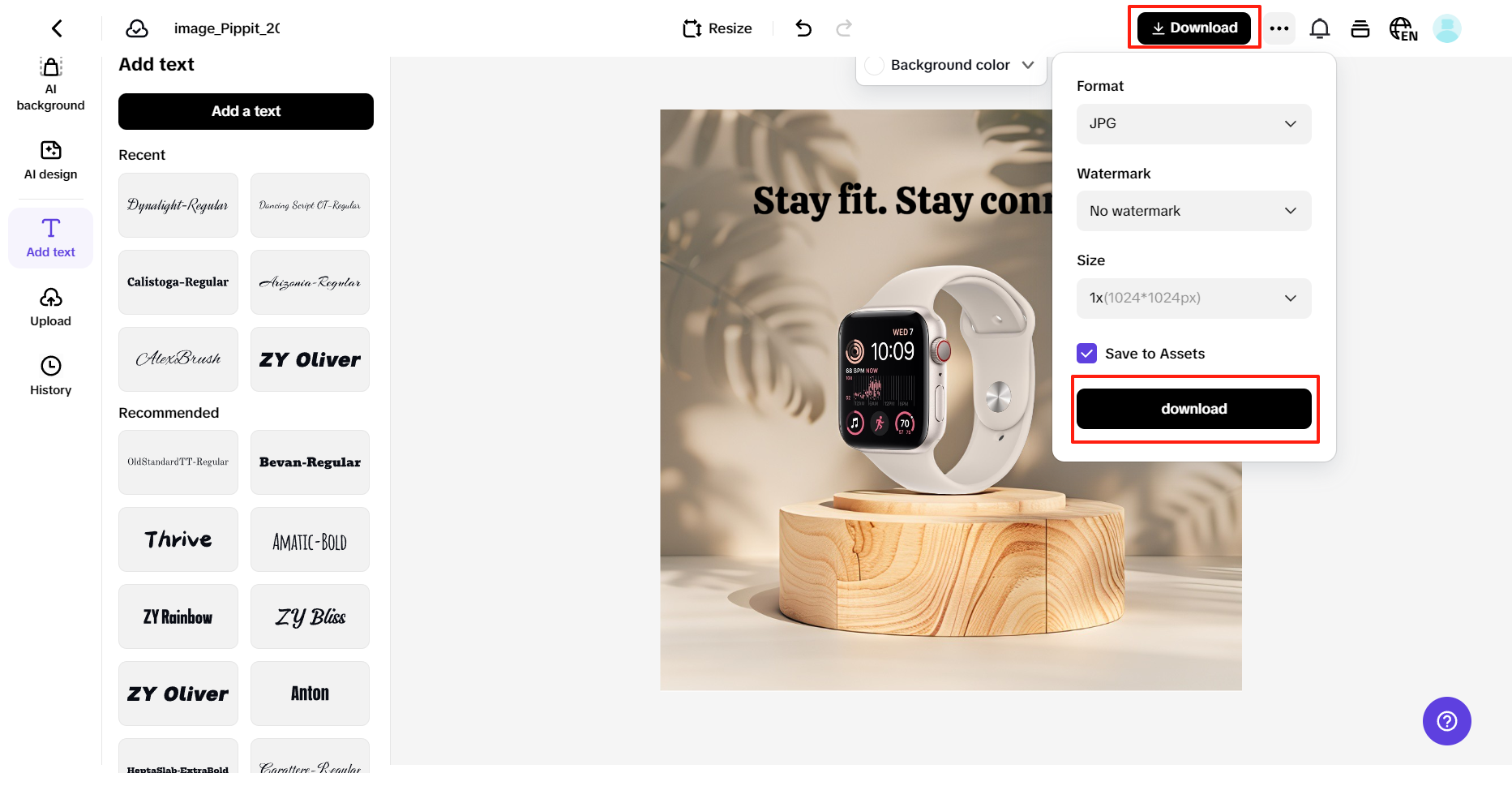 Preview and download your poster