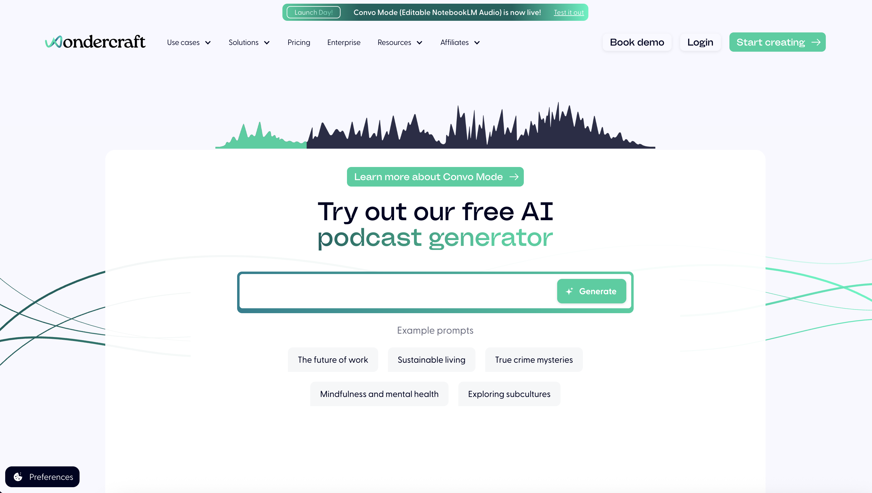 יצרנית פודקאסטים של Wondercraft AI