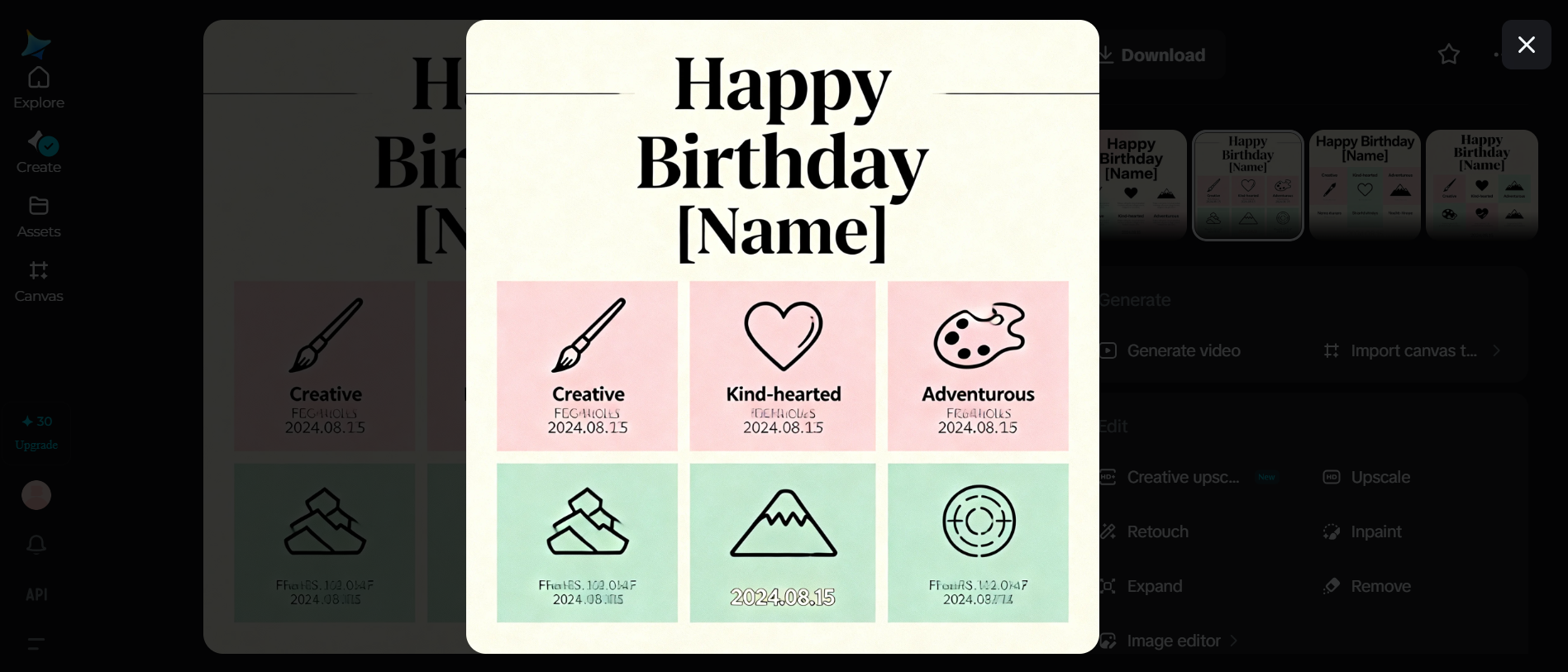 Birthday poster design idea: personality trait poster