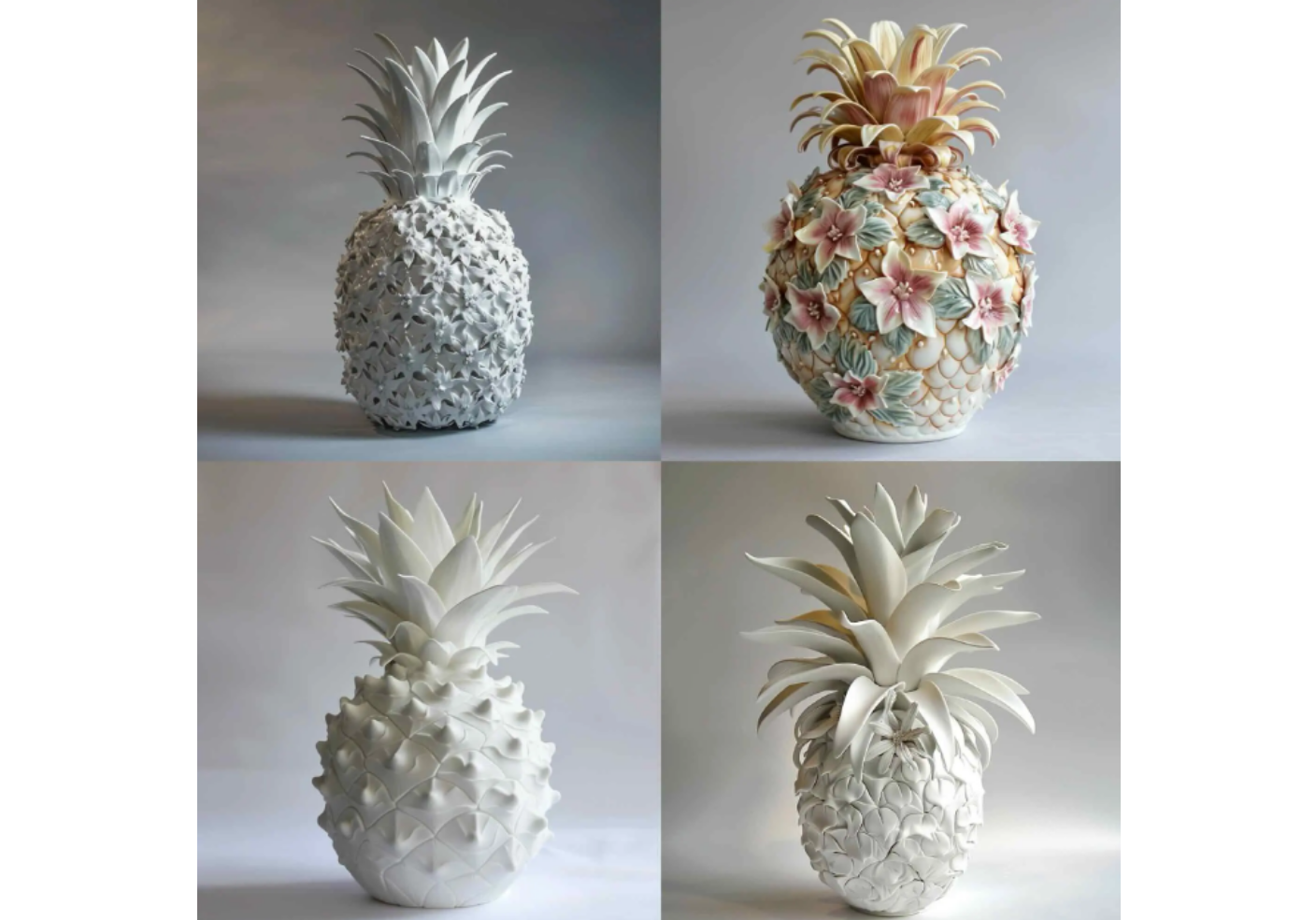 Pineapple made out of procelain