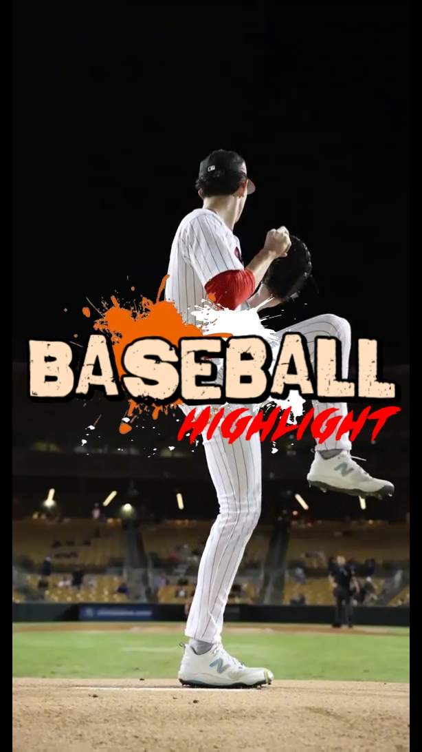 Baseball pitcher poster with splash-style highlight graphics for multi-format reuse