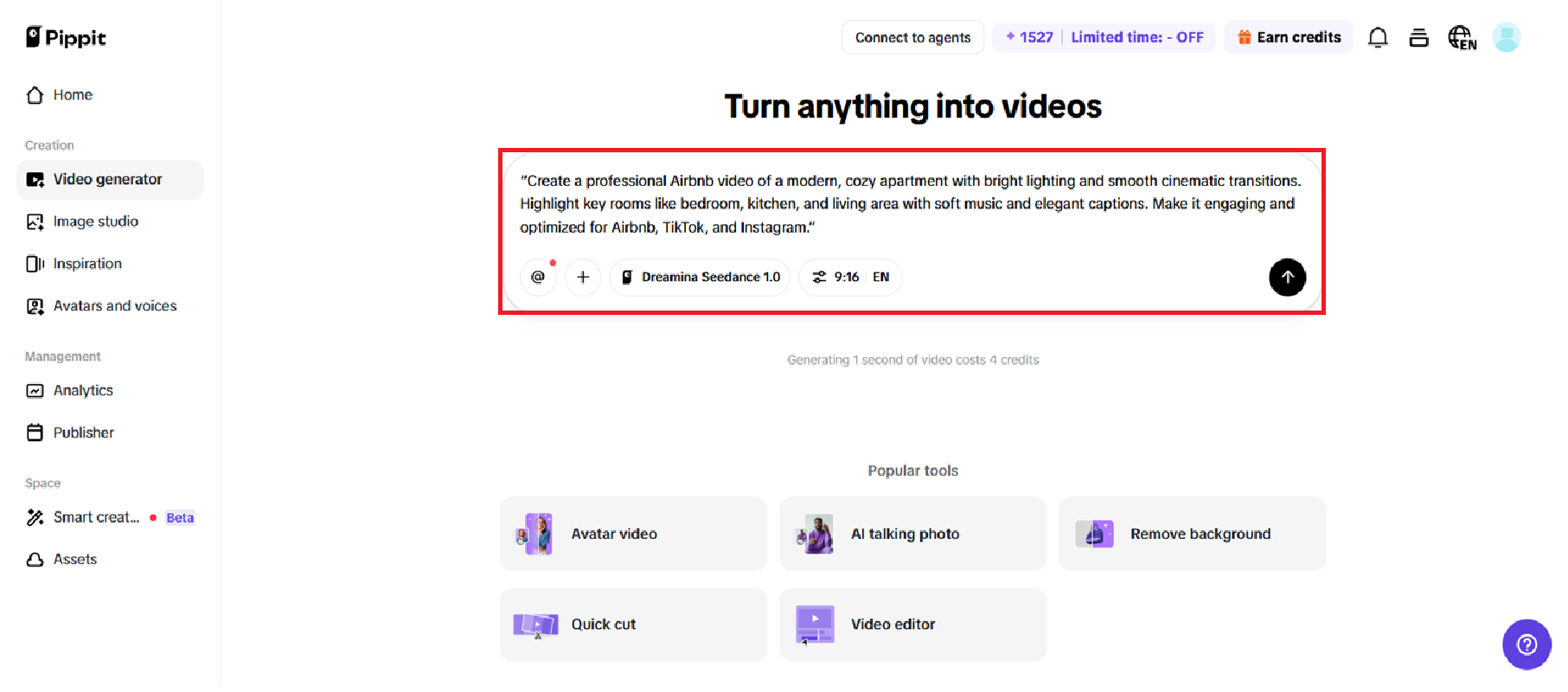 Open "Video Generator"