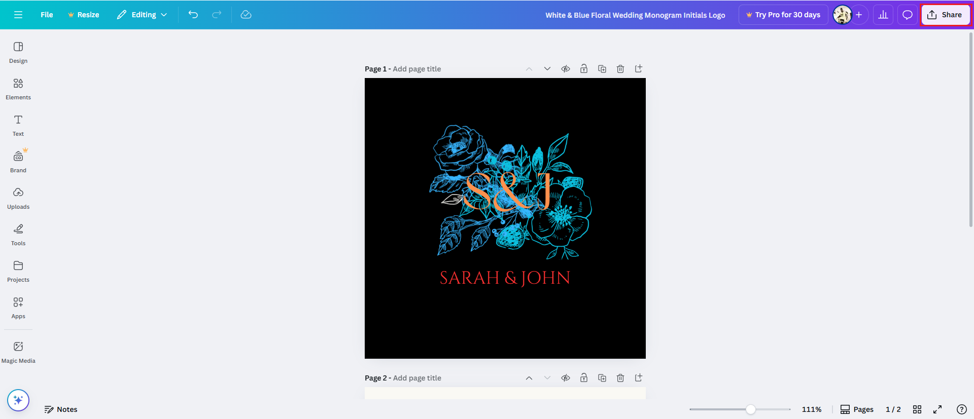 create wedding monogram