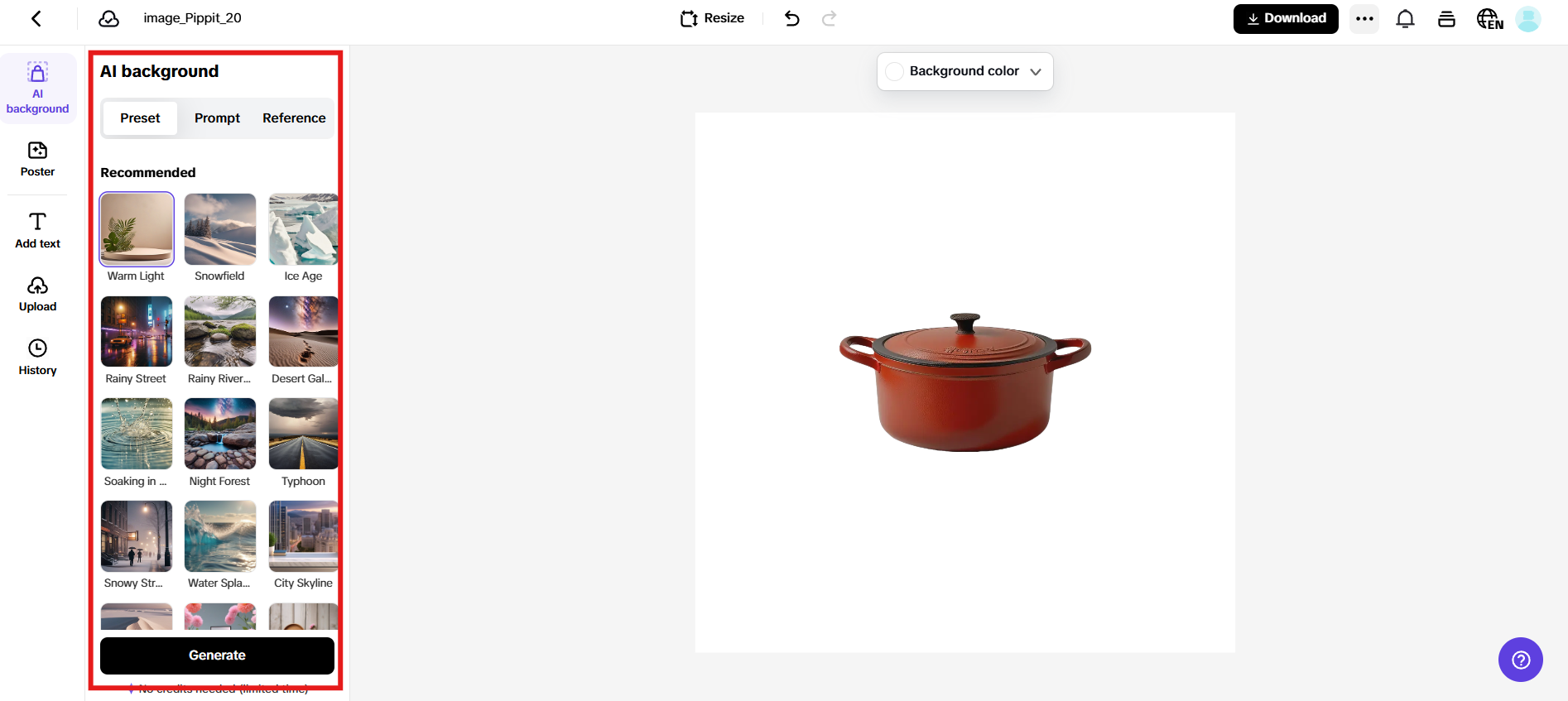 Customize background