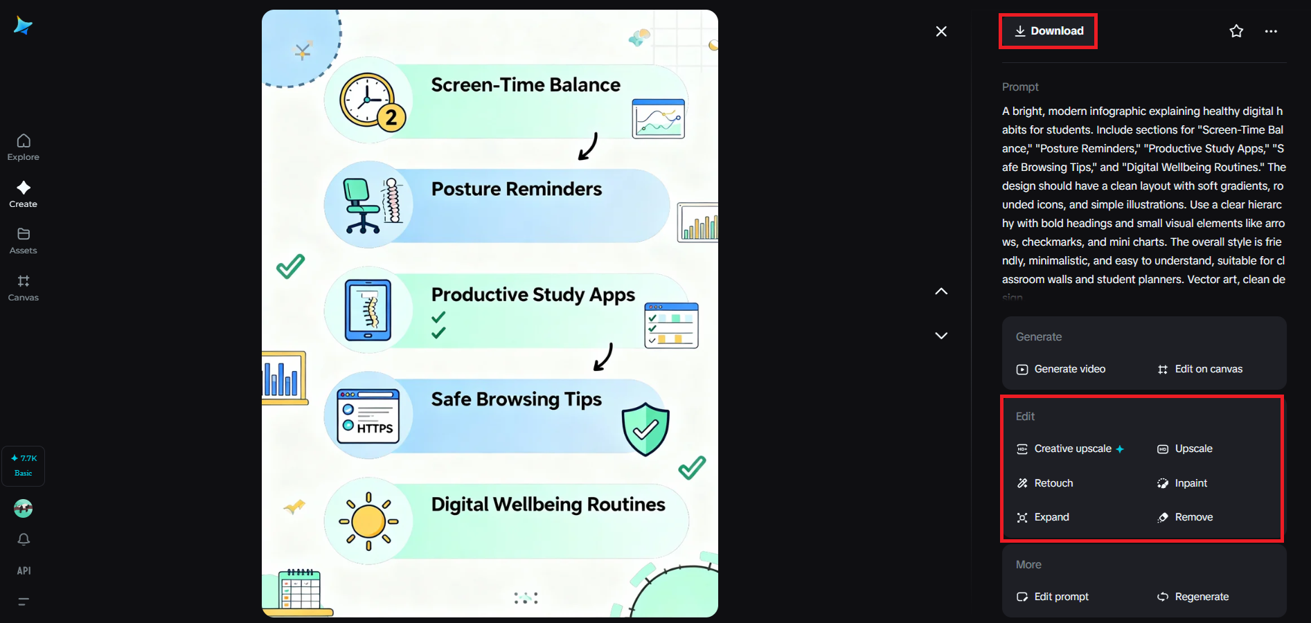 I-edit ang iyong disenyo at i-download