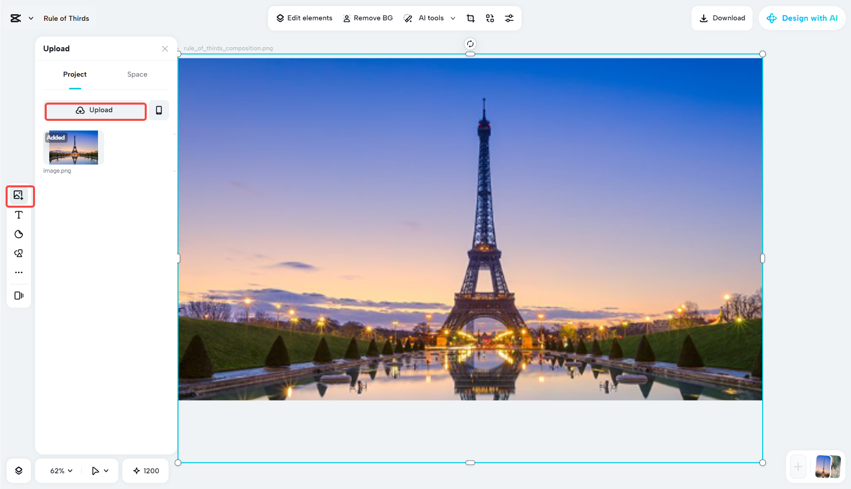 Import an image to CapCut
