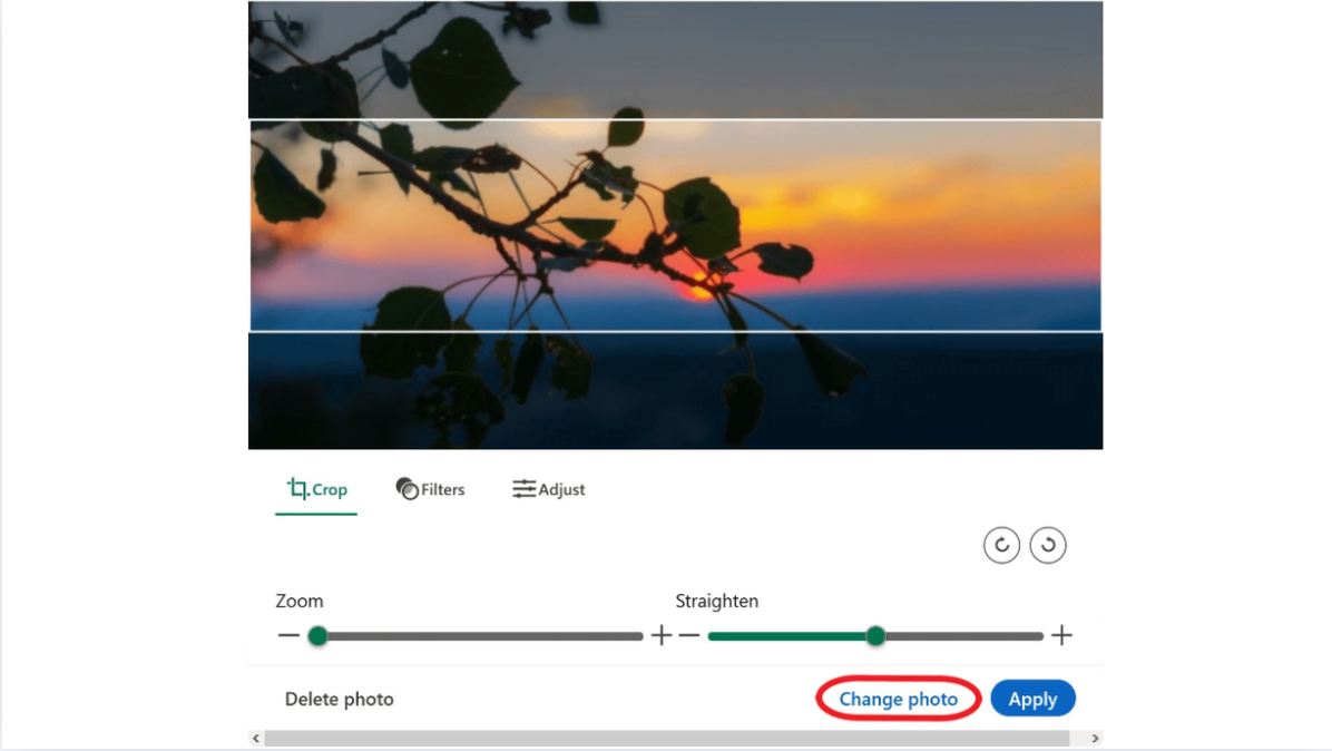 Accessing the banner editor on LinkedIn