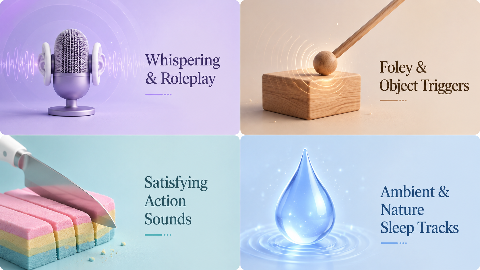 Different types of AI ASMR triggers