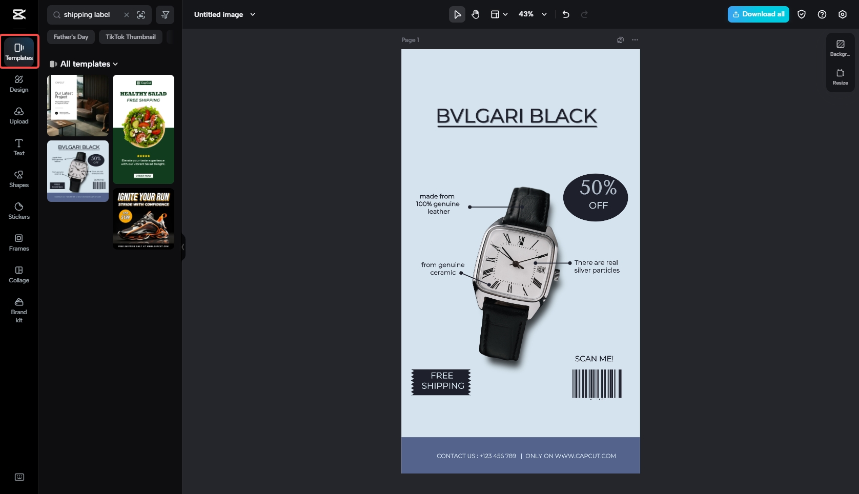 Apply an image template