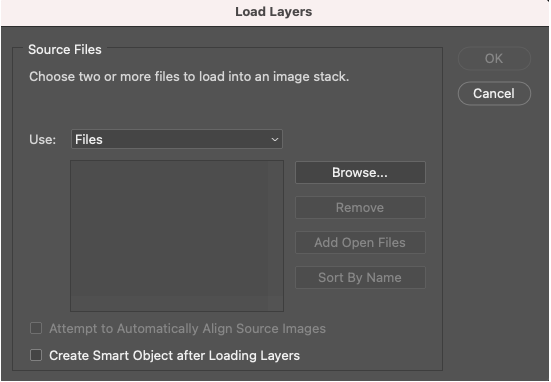 Caricamento di entrambe le immagini in Adobe Photoshop