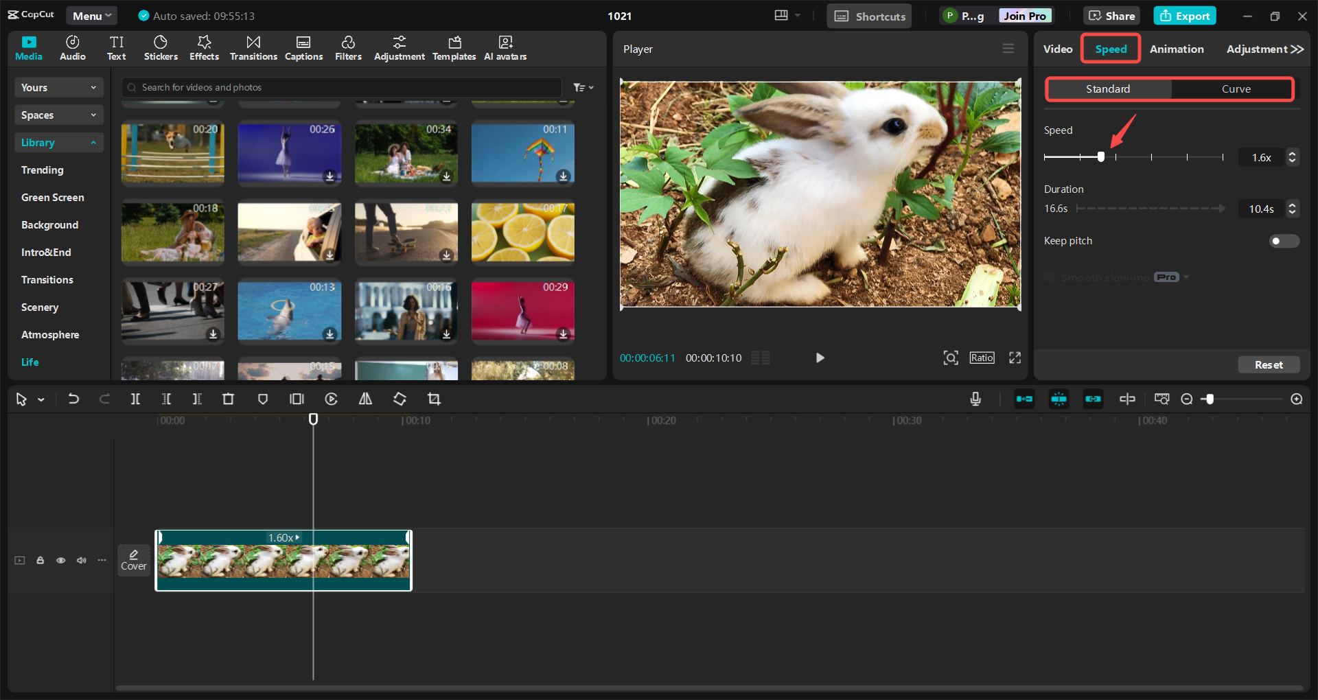 Pabilisin o pabagalin ang video sa CapCut