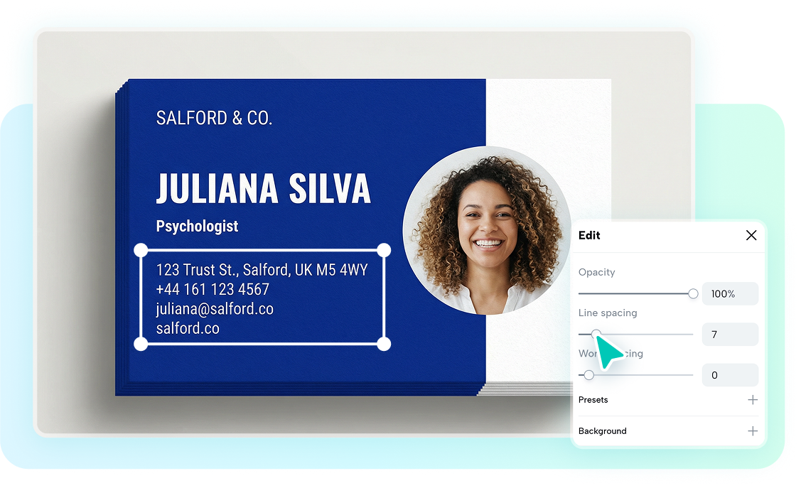 Edit AI-generated business cards using CapCut tools