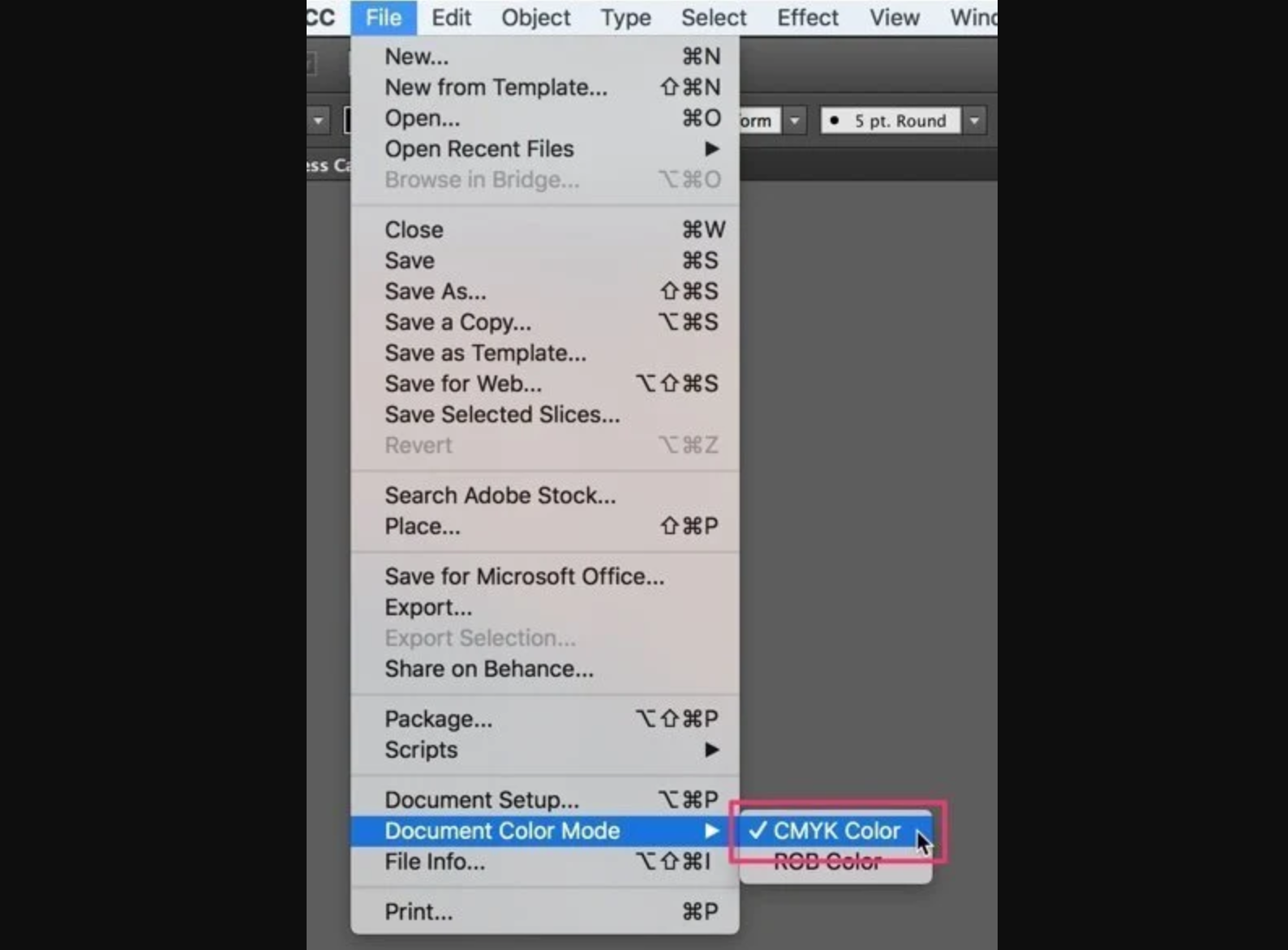 Switch to CMYK and add your design