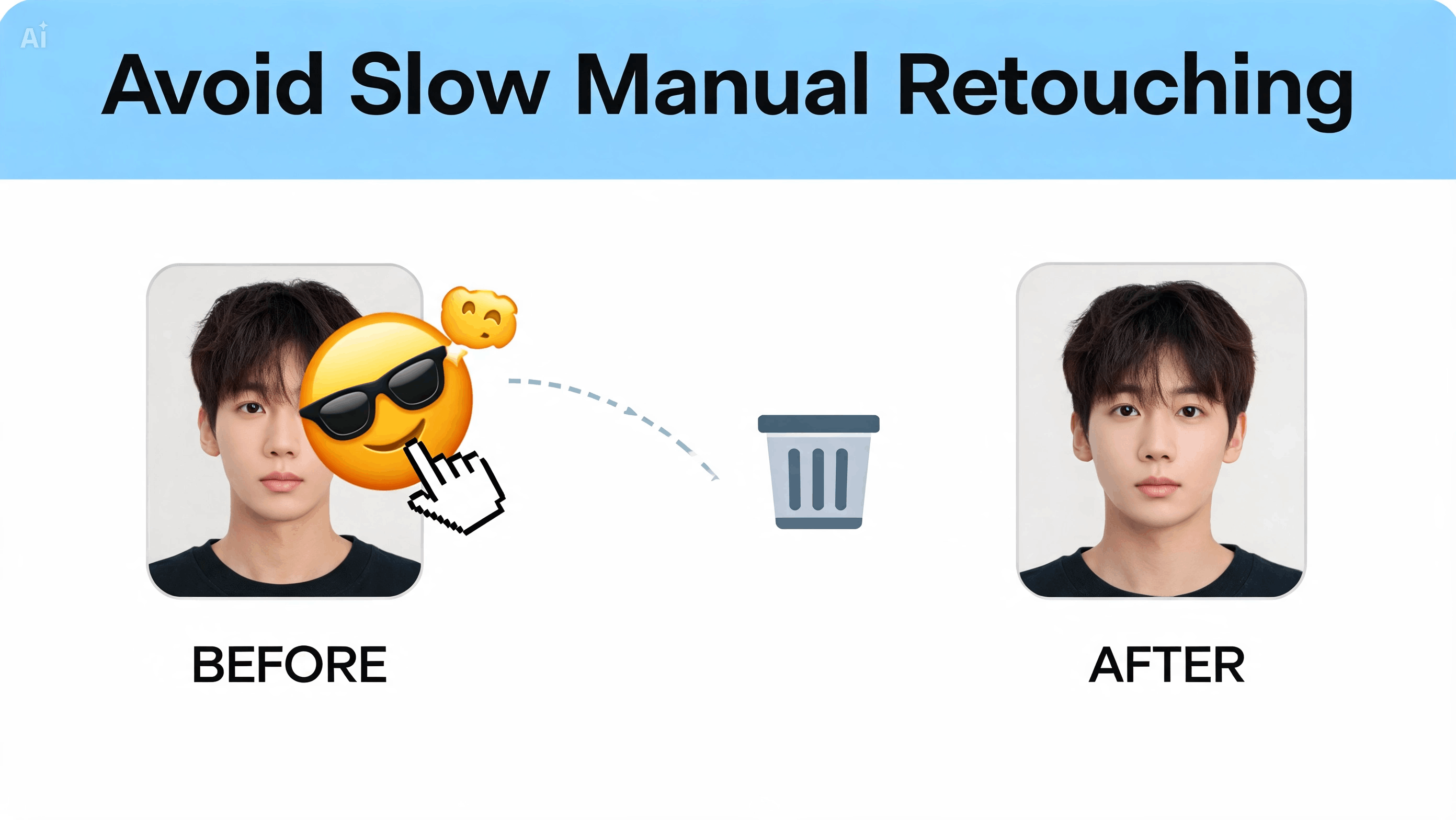 Evite el retoque manual lento