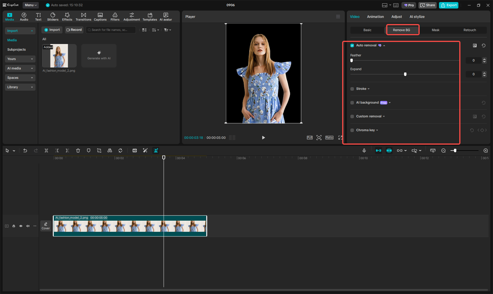 Remove the image background