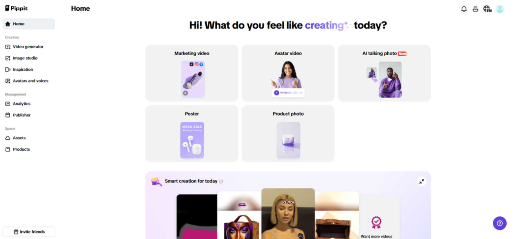 Pippit home page