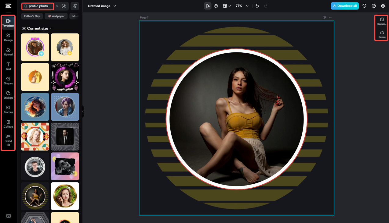 Customize the profile picture